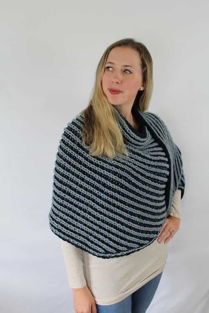 Wake - A Bulky Brioche Shawl Knitting Pattern