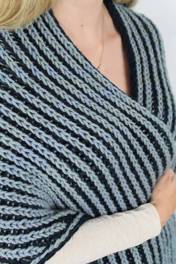Wake - A Bulky Brioche Shawl Knitting Pattern