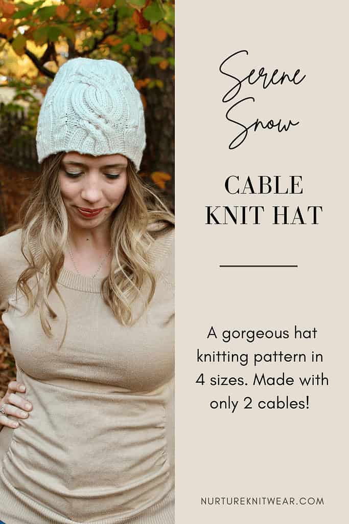 Cabled Hat Pattern | Serene Snow by Nurture Knitwear