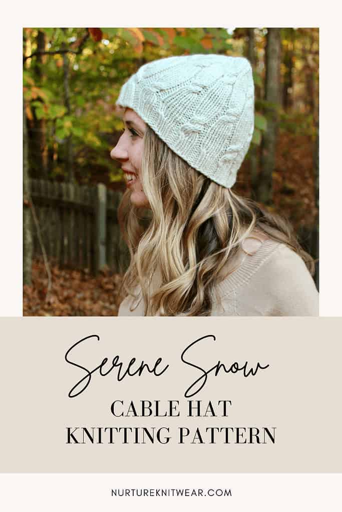 Cabled Hat Pattern | Serene Snow by Nurture Knitwear
