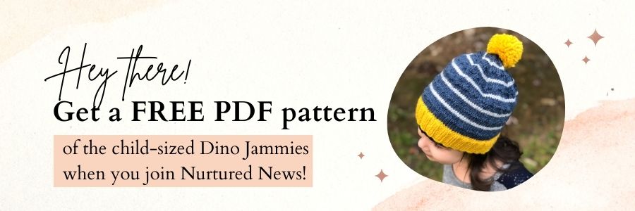 Get the FREE PDF pattern for the child-sized Dino Jammies when you subscribe + new free patterns each month!