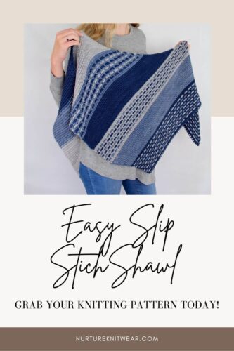Easy Knitting Slipped Stitch Shawl Pattern