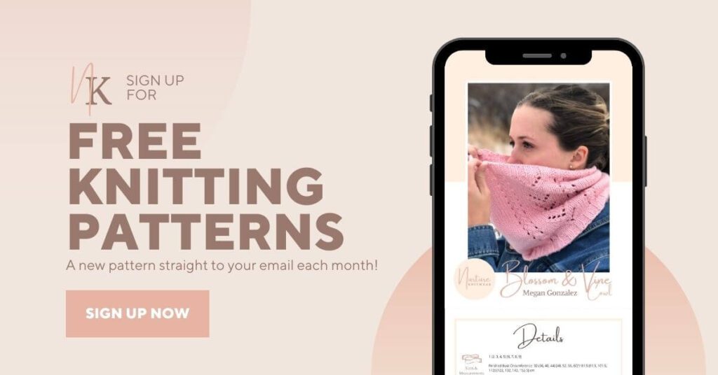 Free knitting patterns each month with email sign up.