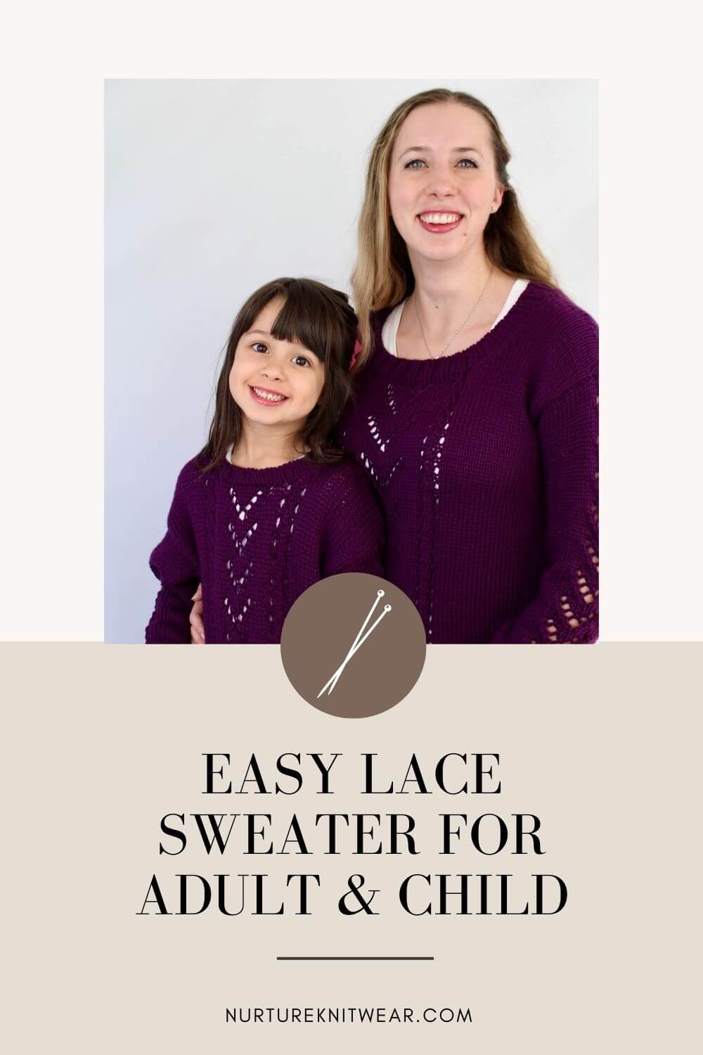 Easy Lace Knitting Pattern for Cherished Mommy & Me Sweaters