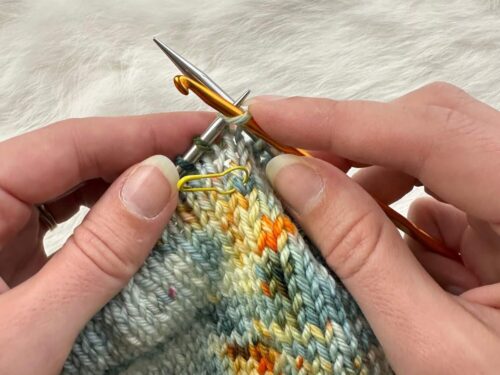 How to Fix a Dropped Stitch in Stockinette: Step 5
