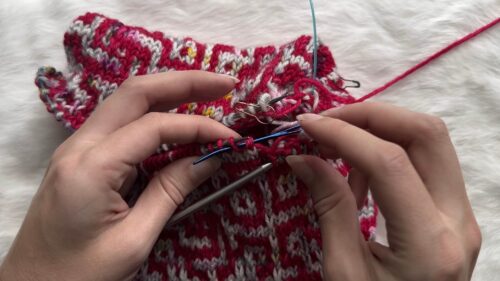 Kitchener Stitch Step 2