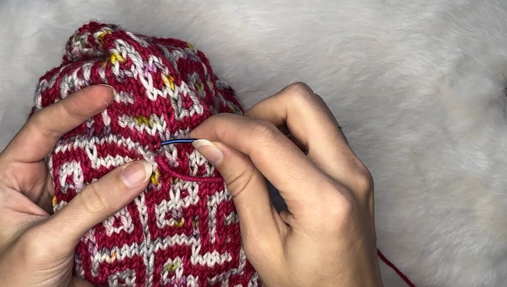 Duplicate Stitch in Knitting Step 2