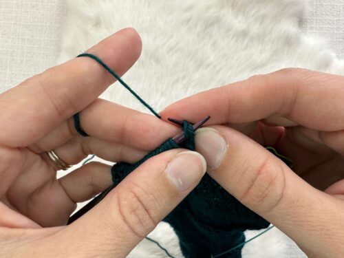 how to knit the purl together with its wrap (knit side)