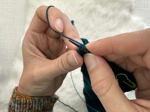 how to knit the purl together with its wrap (knit side)