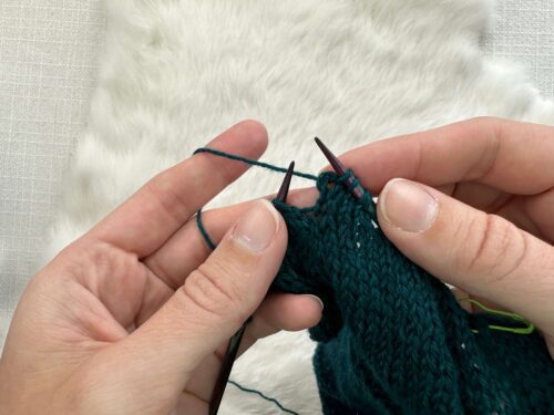 how to knit the purl together with its wrap (knit side)