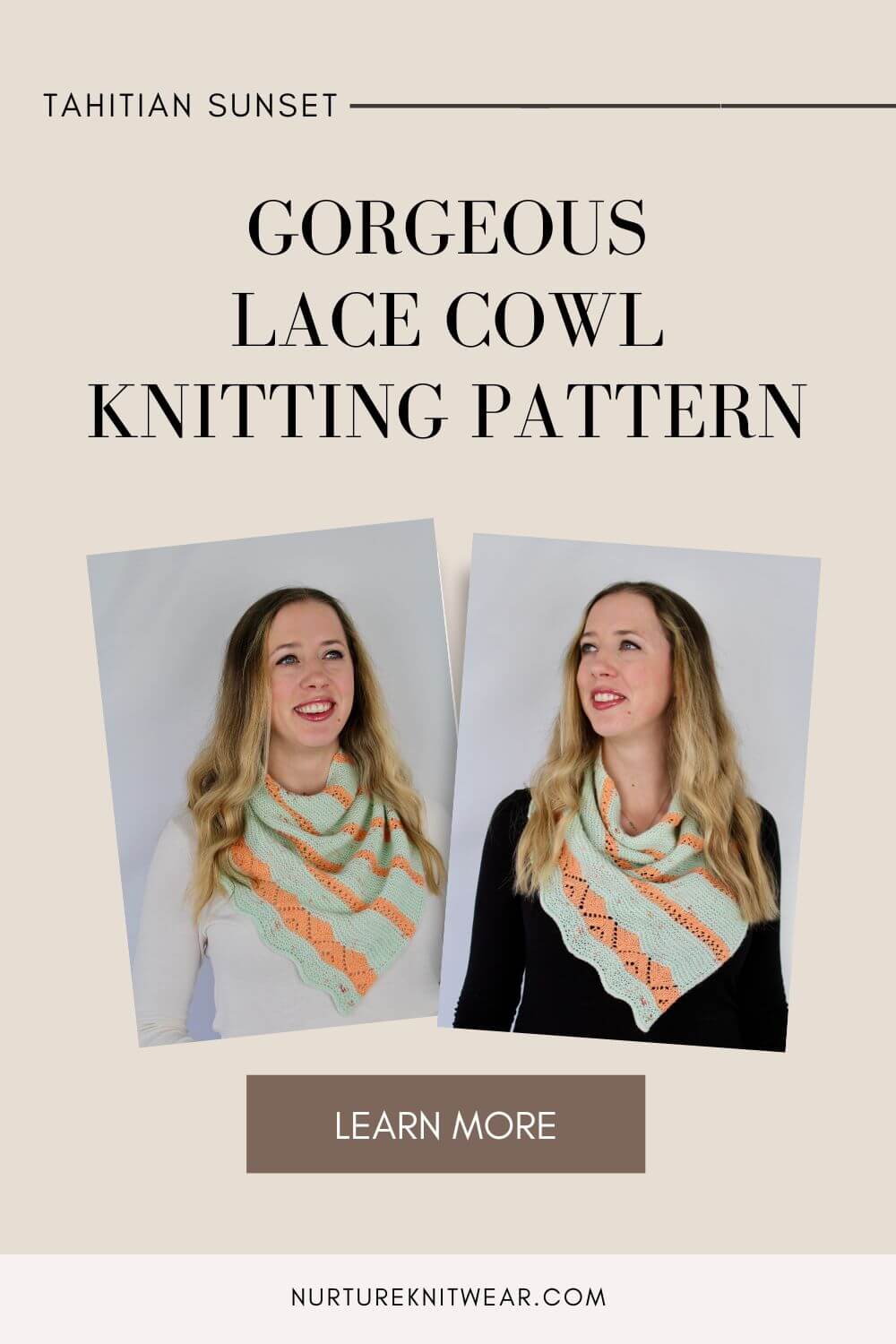 Knit in Style With 3 Beautiful Lace Knitting Stitches in 1 Easy Cowl