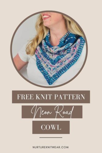 Neon Road, a free and easy knit cowl pattern