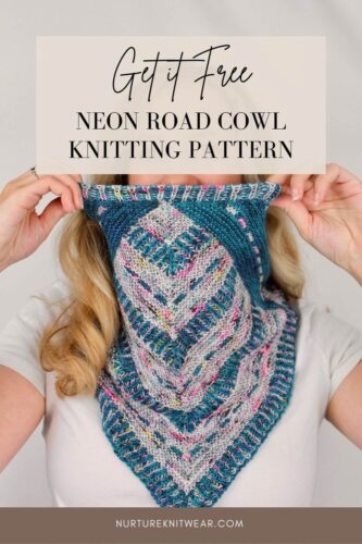 Neon Road, a free and easy knit cowl pattern
