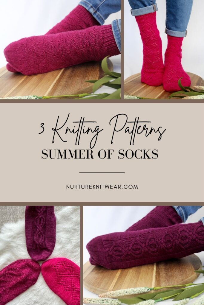 3 Sock Knitting Patterns. Summer of Socks 2024: Barbie
