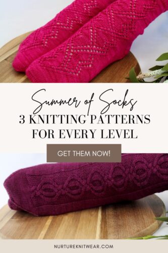 3 Sock Knitting Patterns. Summer of Socks 2024: Barbie