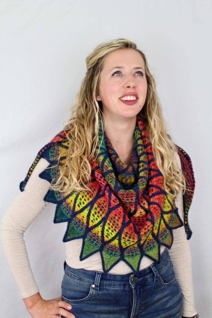 Mosaic shawl knitting pattern