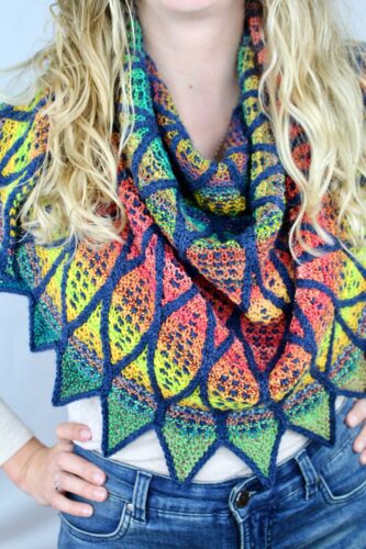 Mosaic shawl knitting pattern