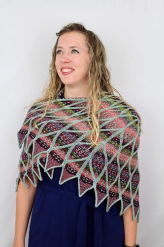 all-over mosaic shawl knitting pattern