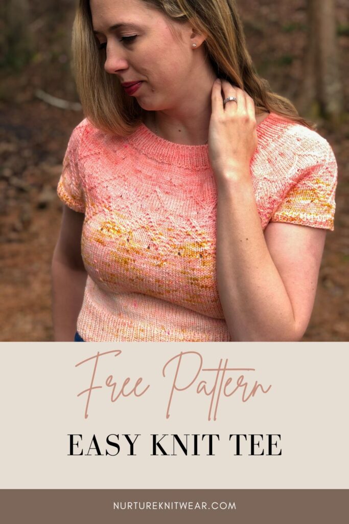 Peach Tea Tee: Free Knit Pattern for Short Sleeve Sweater