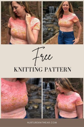 Peach Tea Tee: Free Knit Pattern for Short Sleeve Sweater
