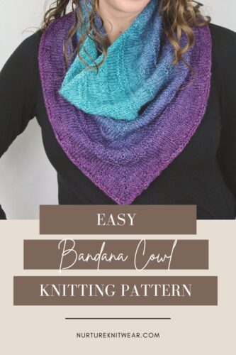 easy bandana cowl knitting pattern for beginners
