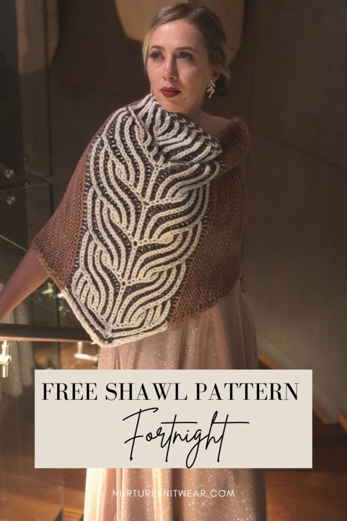 Fortnight, an easy shawl knitting pattern free