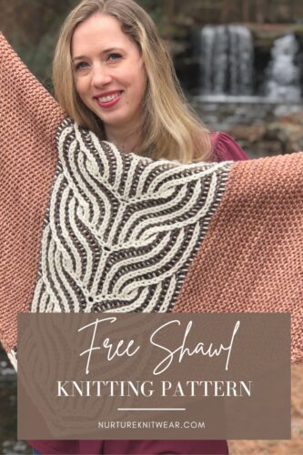 Fortnight, an easy shawl knitting pattern free