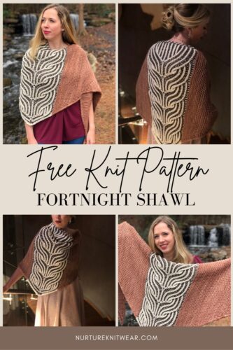 Fortnight, an easy shawl knitting pattern free