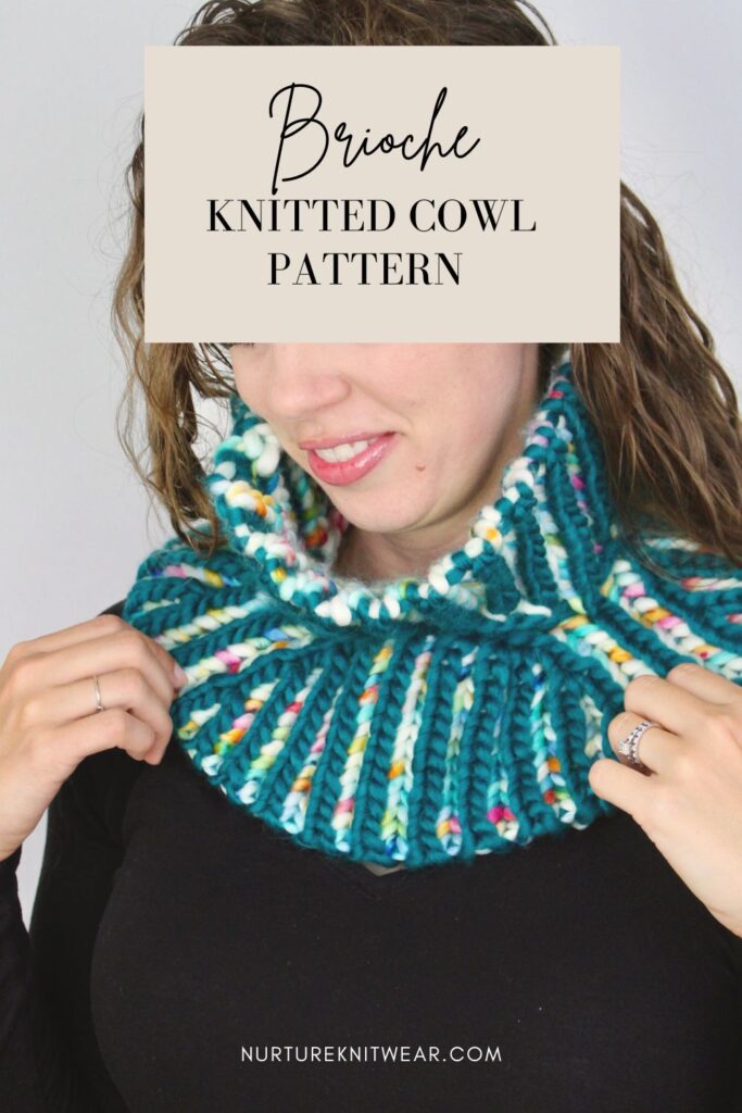 Brioche cowl knitting pattern