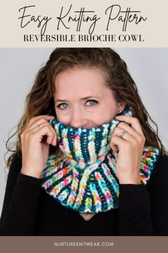 Brioche cowl knitting pattern