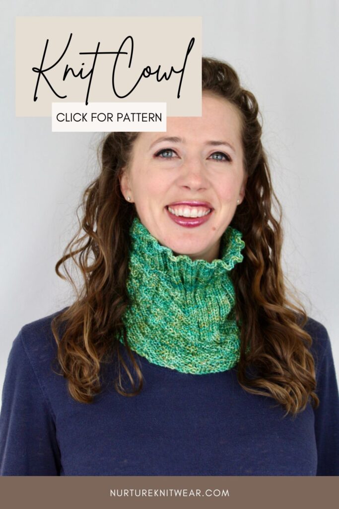 easy cowl knitting pattern with knit & purl texture