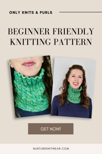 easy cowl knitting pattern with knit & purl texture