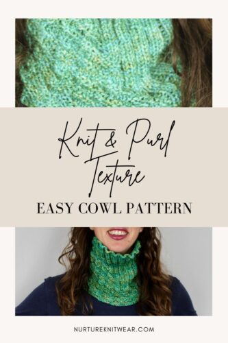 easy cowl knitting pattern with knit & purl texture