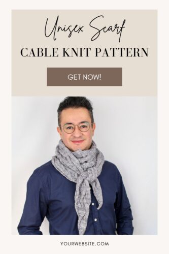 unisex cable scarf knitting pattern