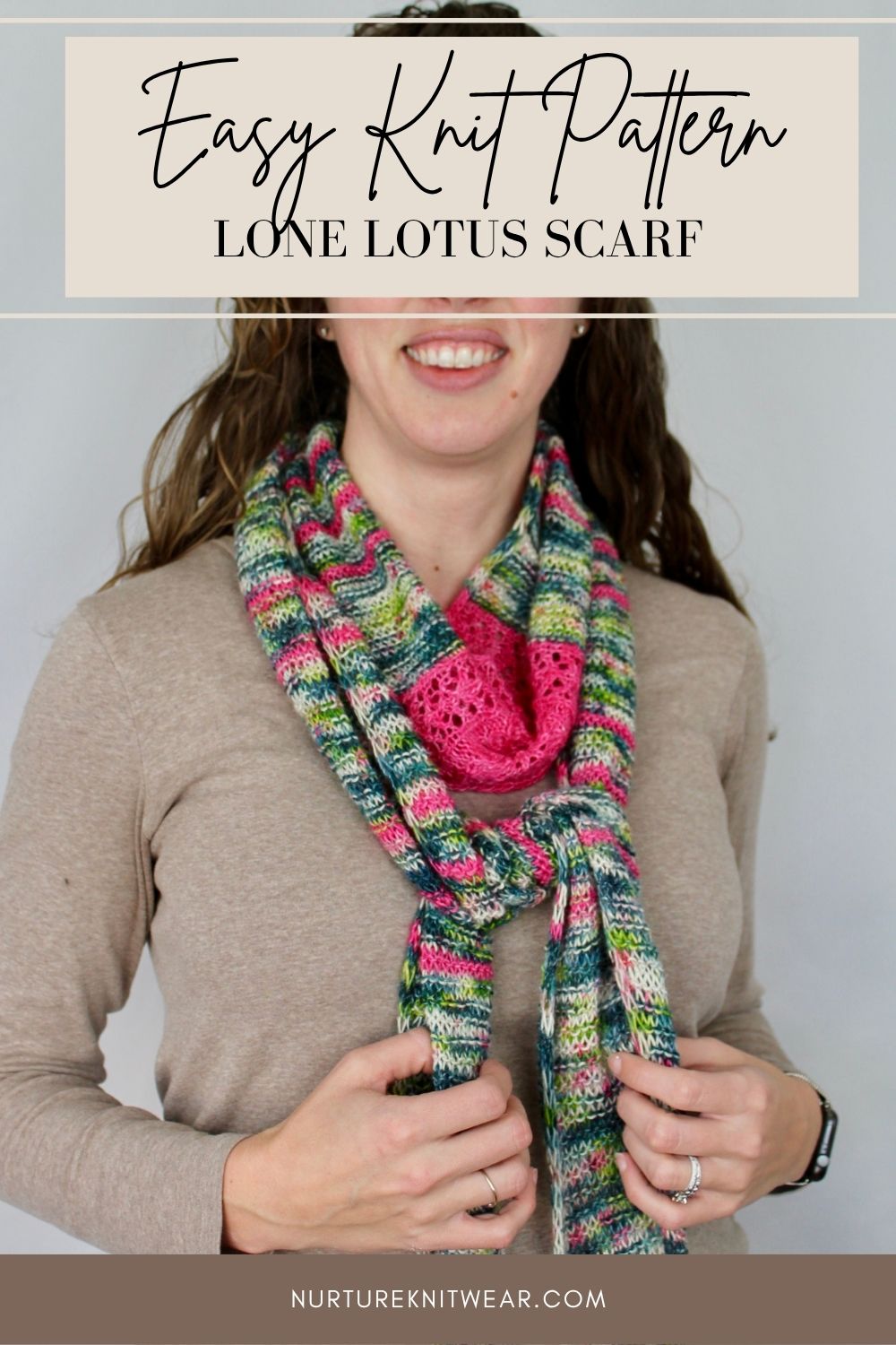 Lone Lotus: An Easy Knit Scarf Pattern for Spring
