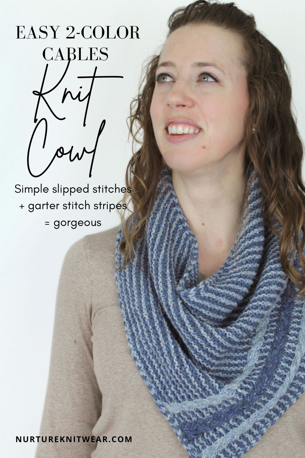Quartz Line: An Easy Cowl Knitting Pattern + Striking Color Cables