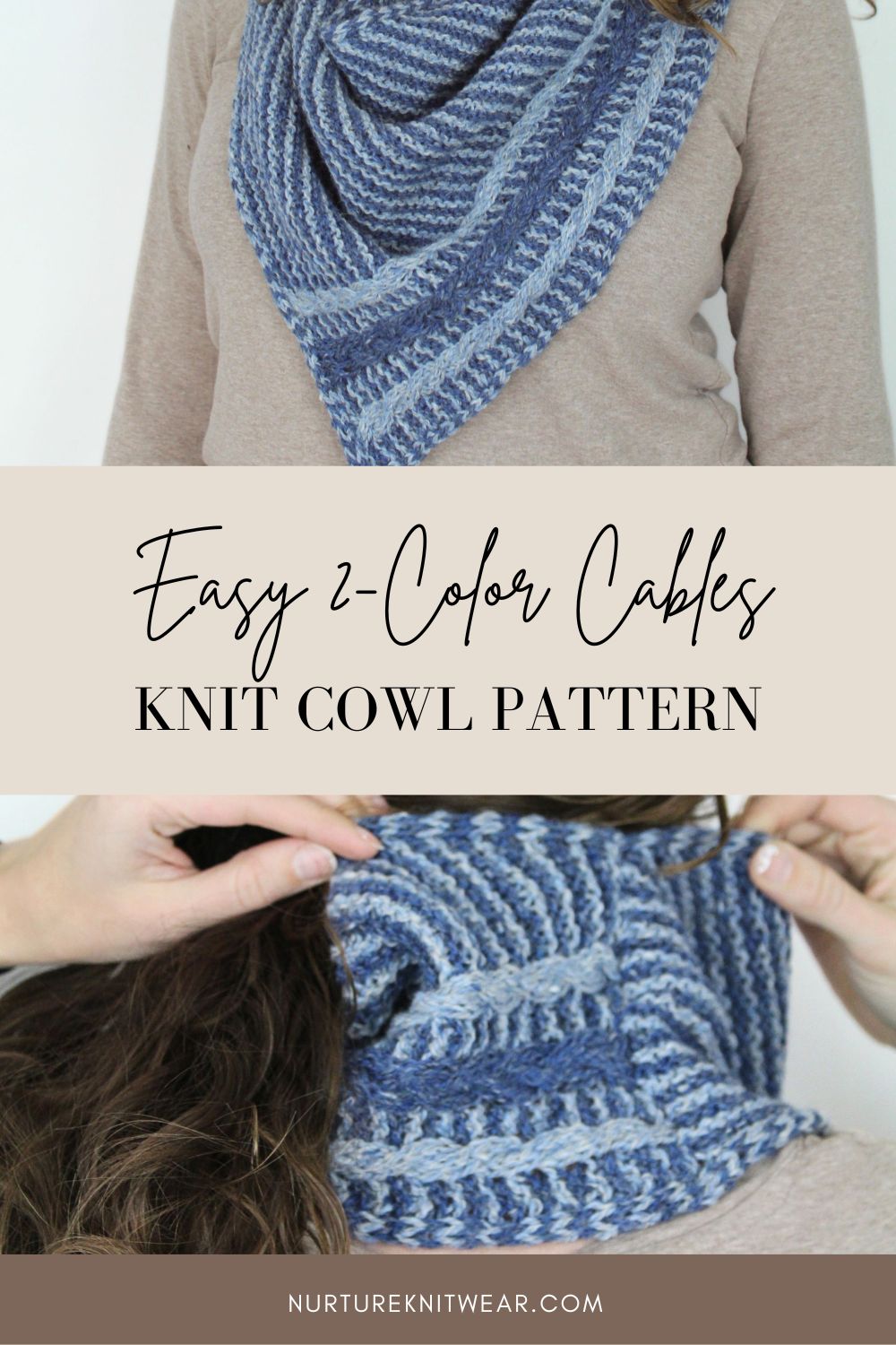 Quartz Line: An Easy Cowl Knitting Pattern + Striking Color Cables
