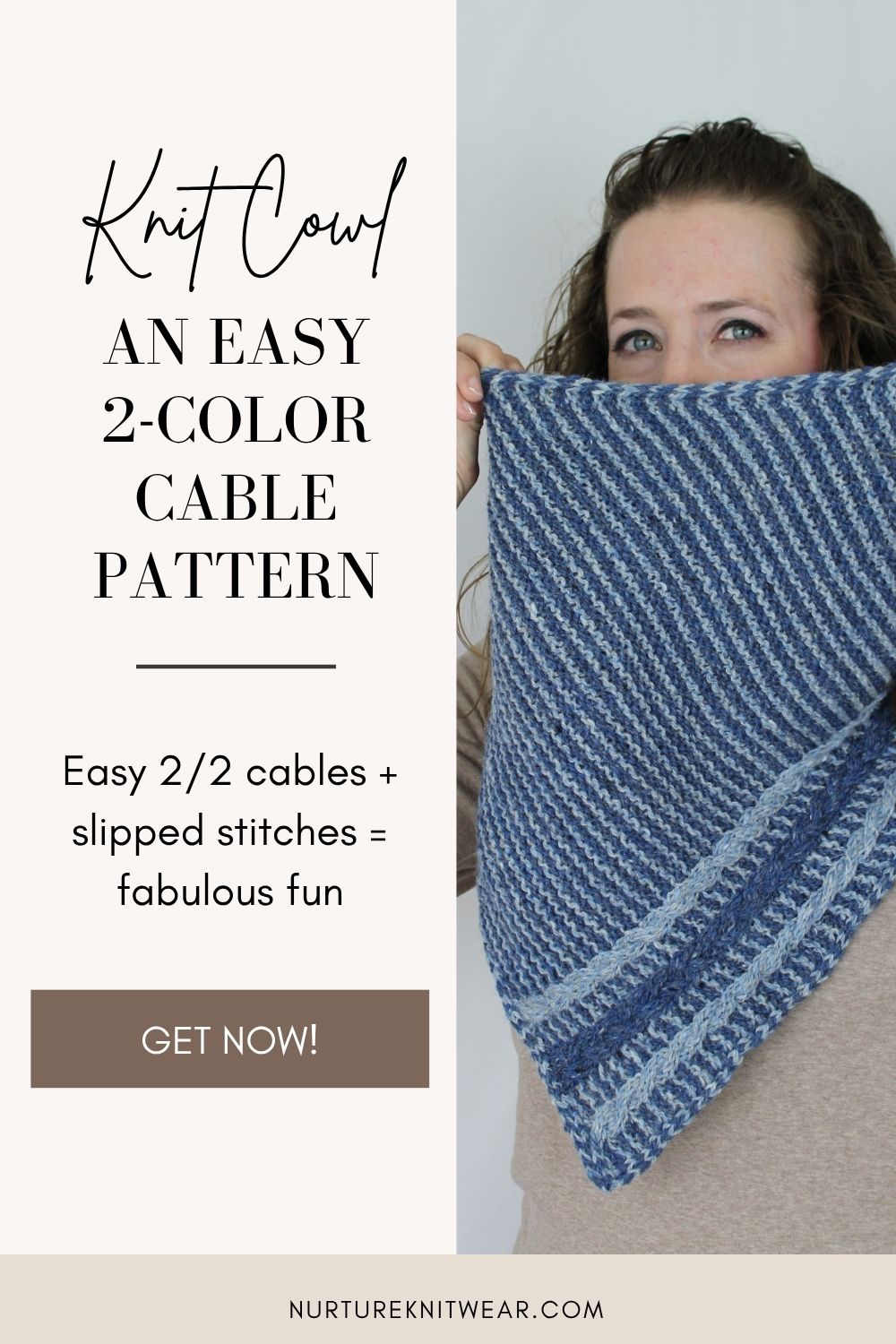 Quartz Line: An Easy Cowl Knitting Pattern + Striking Color Cables