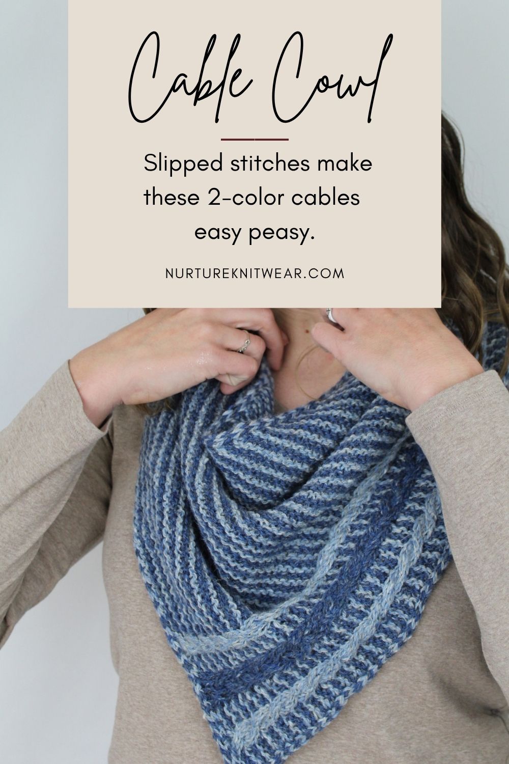 Quartz Line: An Easy Cowl Knitting Pattern + Striking Color Cables