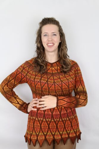 Painted Glass Pullover, a mosaic yoke sweater pattern