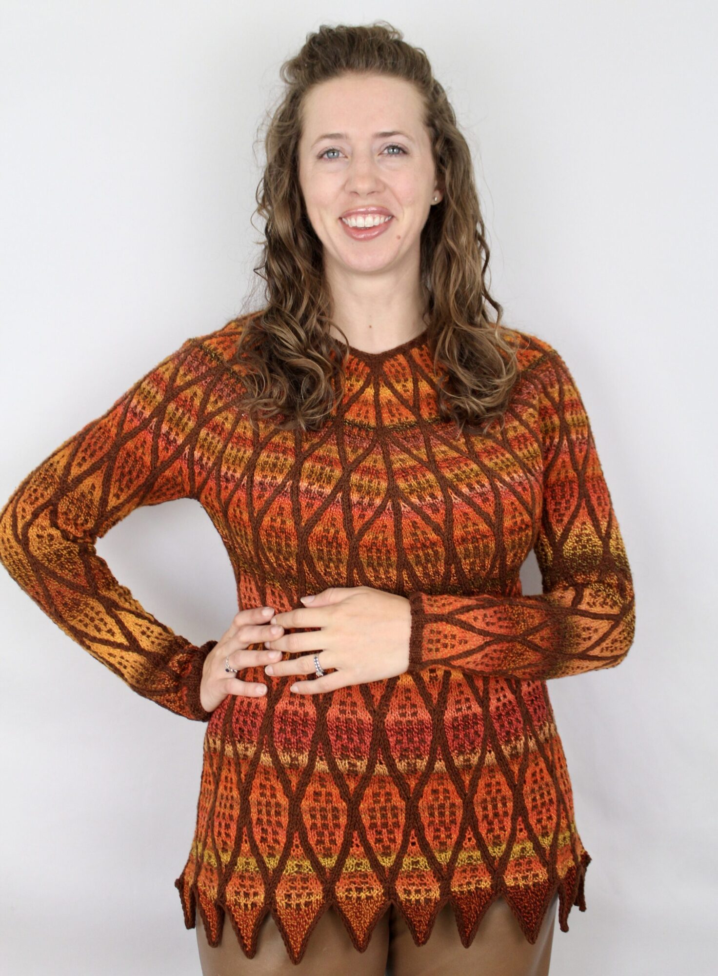 Painted Glass Pullover, a mosaic yoke sweater pattern